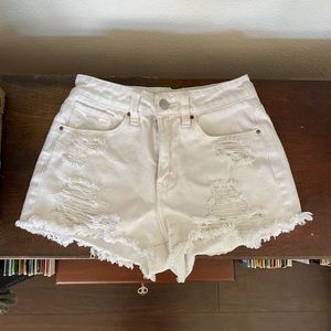 PacSun White Denim Mom Short